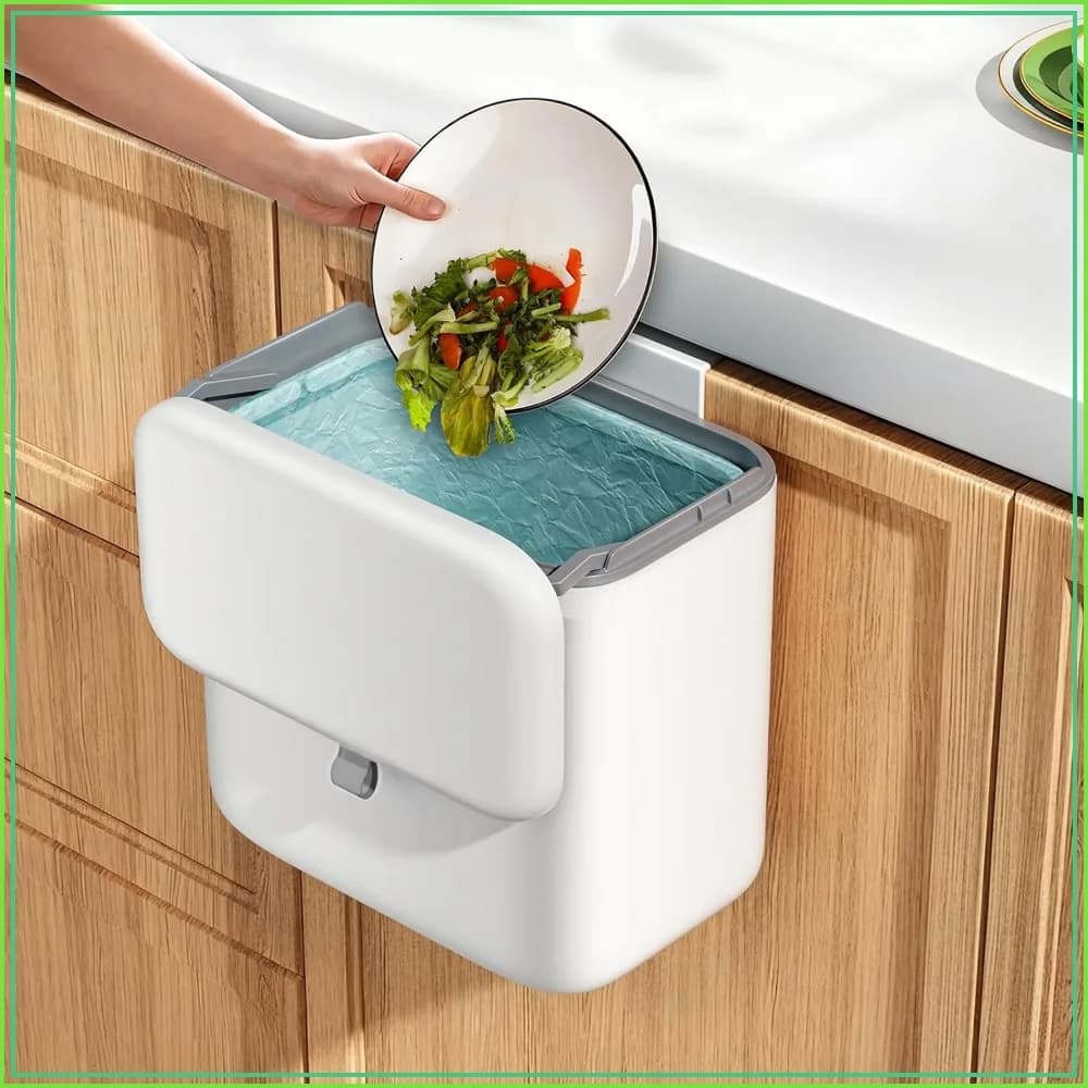 2.6 Gal Hanging Compost Bin for Kitchen Counter or Under Sink, White