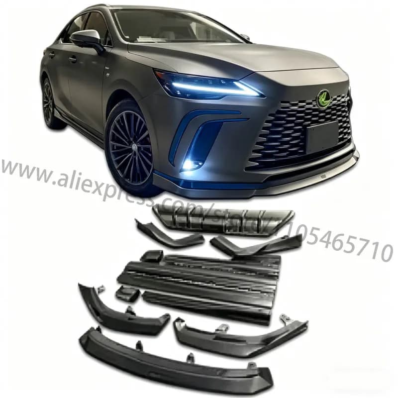 Kit Carrozzeria Completo in Fibra per Lexus RX500h F Sport 2023, Spoiler in Fibra di Carbonio RX, Diffusore Posteriore, Minigonne Laterali.