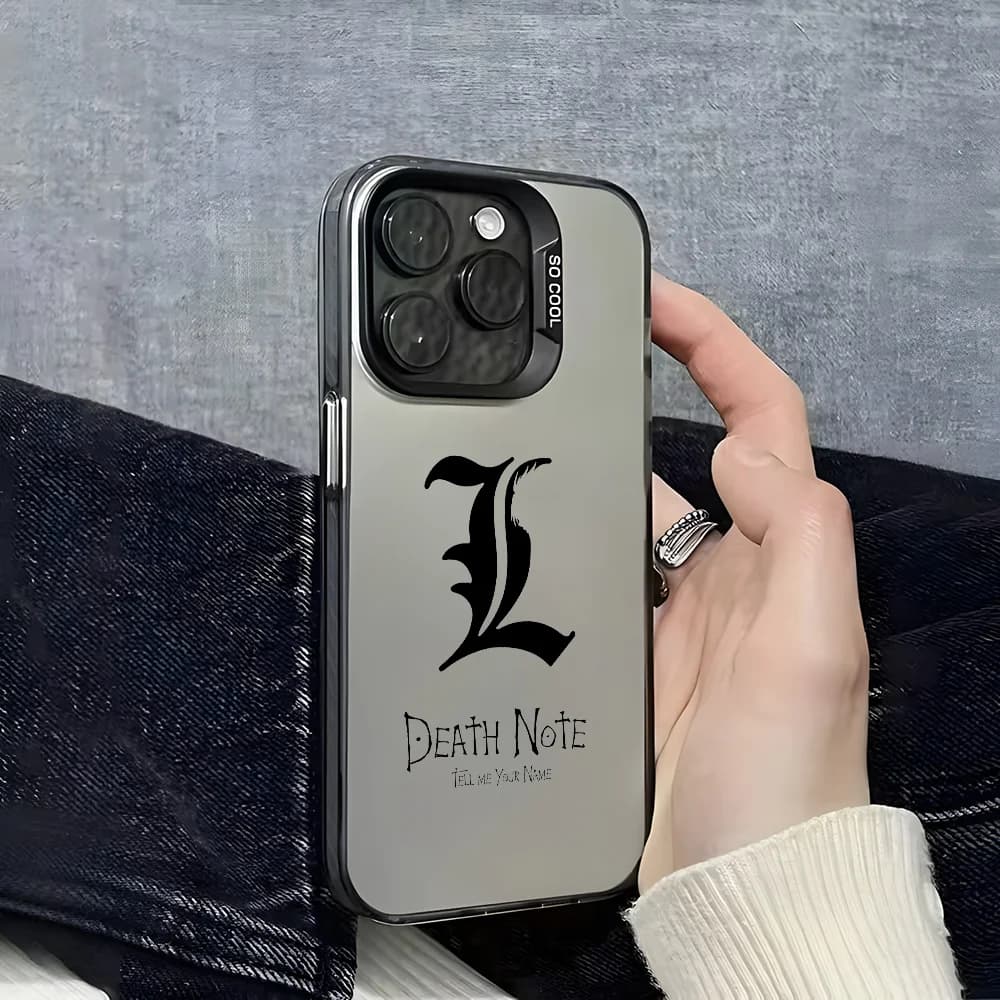Custodia per telefono Anime D-Death Note Comics per iPhone 16 15 14 13 12 11 Pro Max Plus – Cover posteriore in TPU morbido sfumato colorato