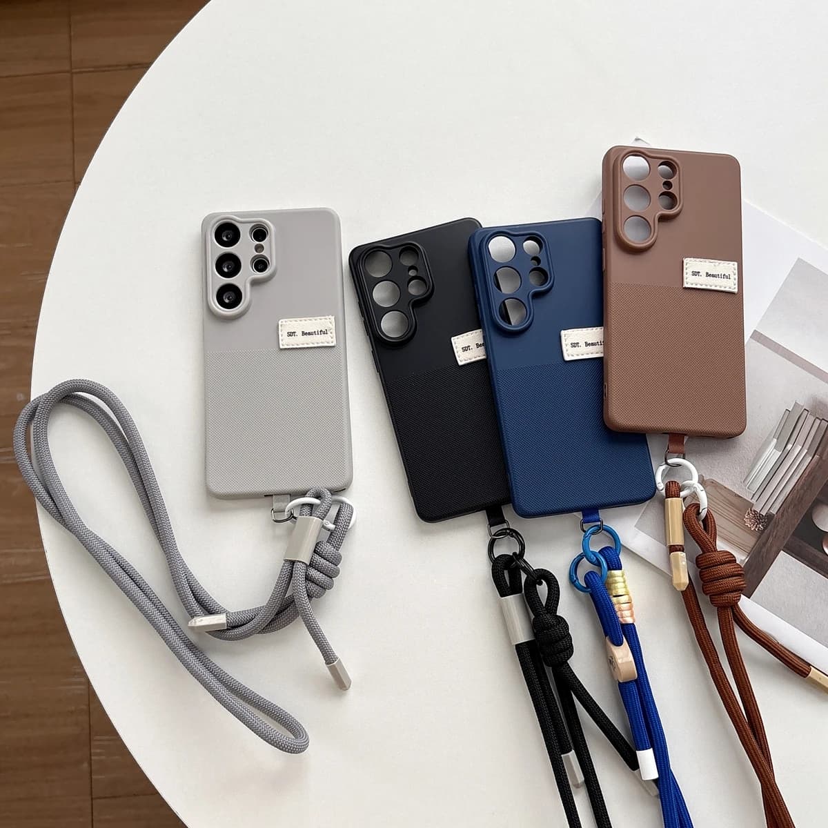 Necklace Lanyard Polka Dot Silicone Phone Case For Motorola Moto G96 G86 G56 G06 G05 G15 G57 G67 G54 Power G64 G85 5G G17 Cover