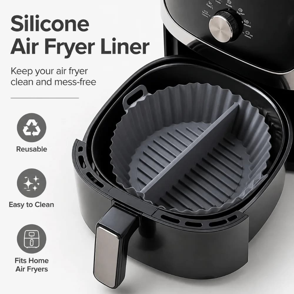 Creative Silicone Baking Tray Food Grade High-Temperature Resistant Silicone Air Fryer Liner Flexible Separate Type