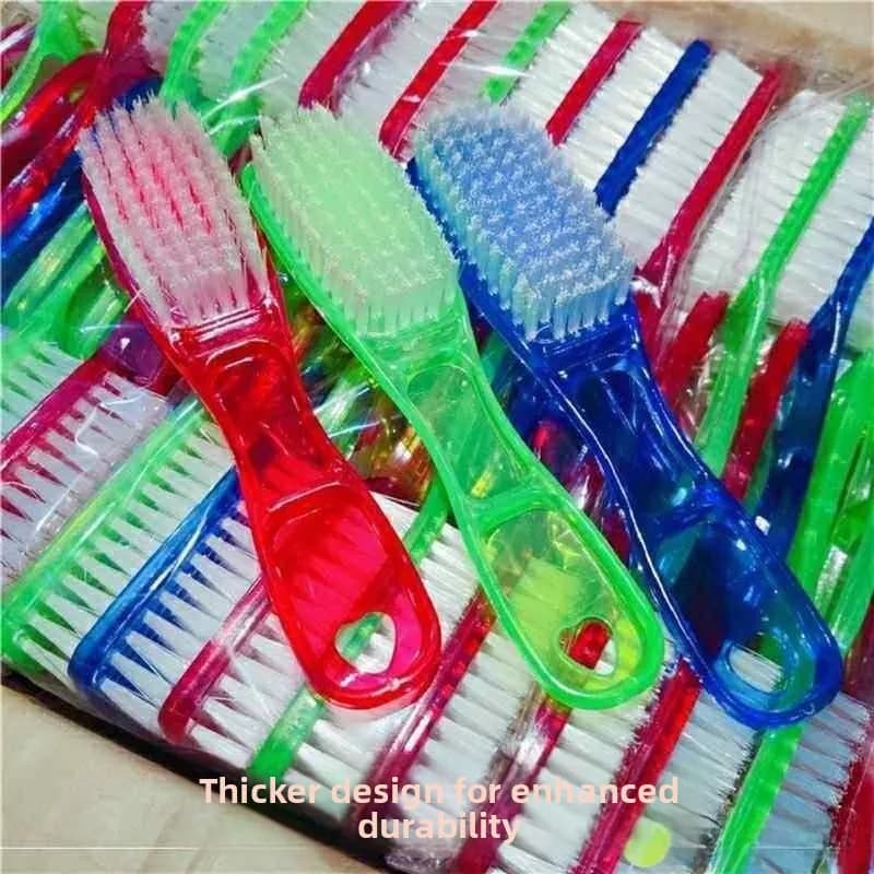 Spazzola per scarpe con manico lungo e spesso in cristallo per uso domestico, spazzola multifunzionale in plastica con setole rigide per la pulizia di scarpe e la...