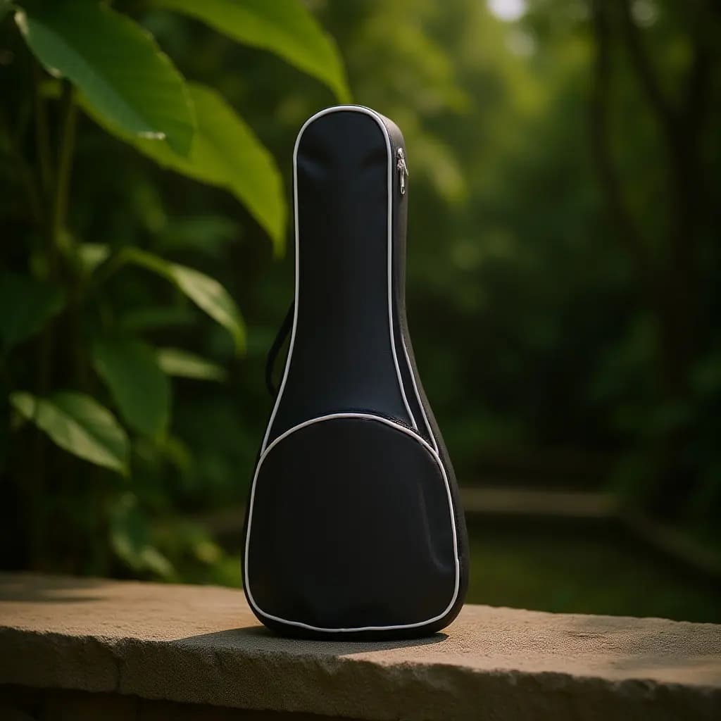 Borsa nera per ukulele, custodia portatile ispessita, custodia impermeabile in tessuto Oxford per strumenti musicali, con cerniera, piccola