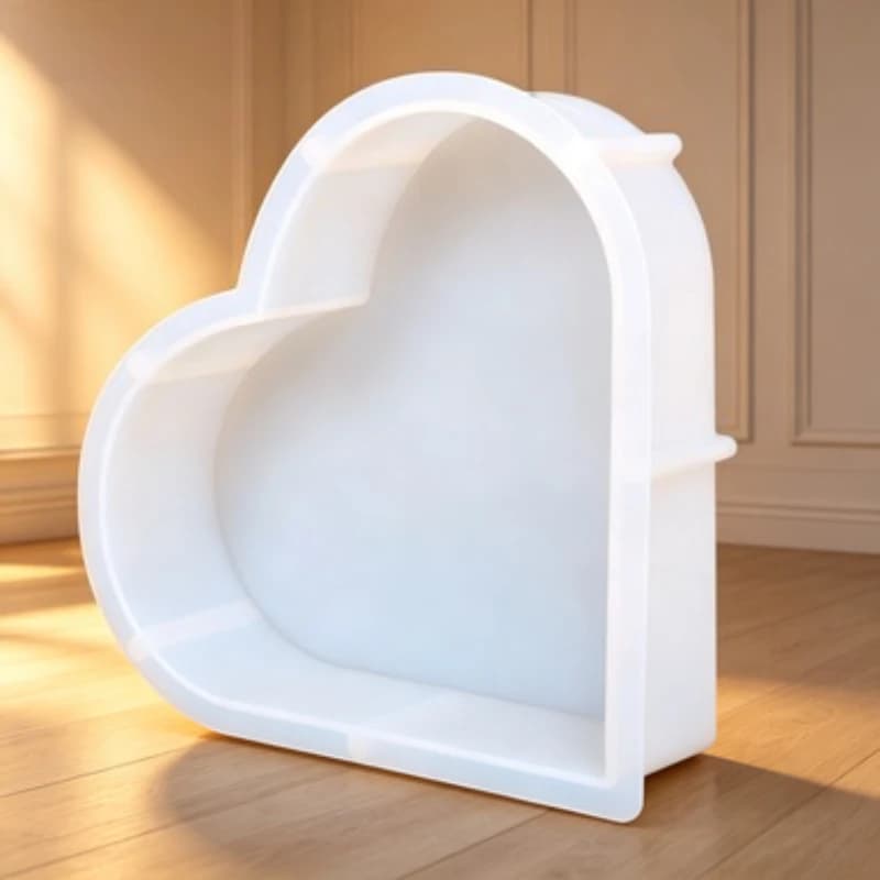 Mini Heart Bookend Molds Suitable for DIY Epoxy Resin Crafts, Square Resin Silicone Molds with Heart Shape for Home Decor
