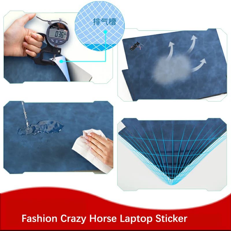 Crazy Horse PU Pelle Adesivo per Lenovo Thinkpad L13 Yoga Gen2/L13 Gen3 /L14 Gen2 2021/L15 Gen2 2022/ L15 Gen3 2023
