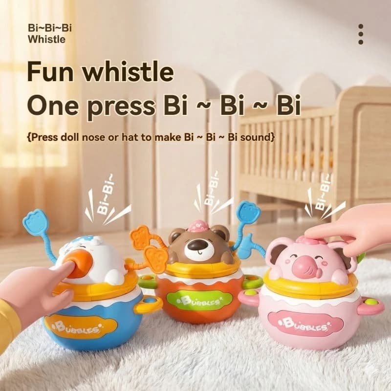 YIMI Giocattolo Musicale per Neonati, Anatre ed Elefanti Elettrici che Gira su Se stessi, con Luci e Suoni, Giocattolo Educativo per la Prima Infanzia