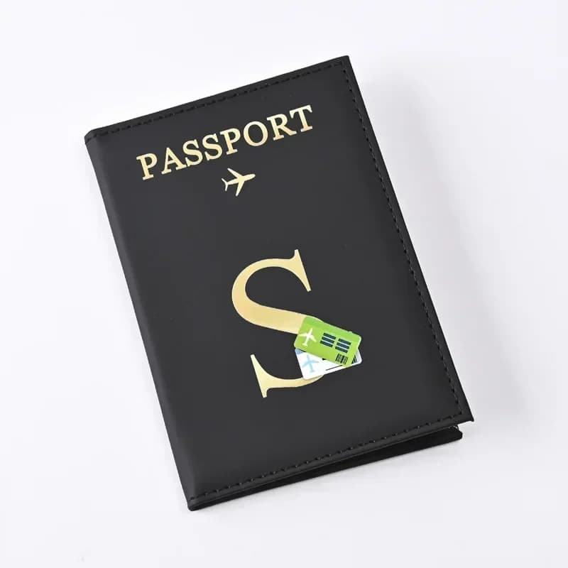 Porta carte di credito con clip per biglietto per copertina per passaporto in pelle stampata con lettera di moda per porta passaporto per uomo e donna