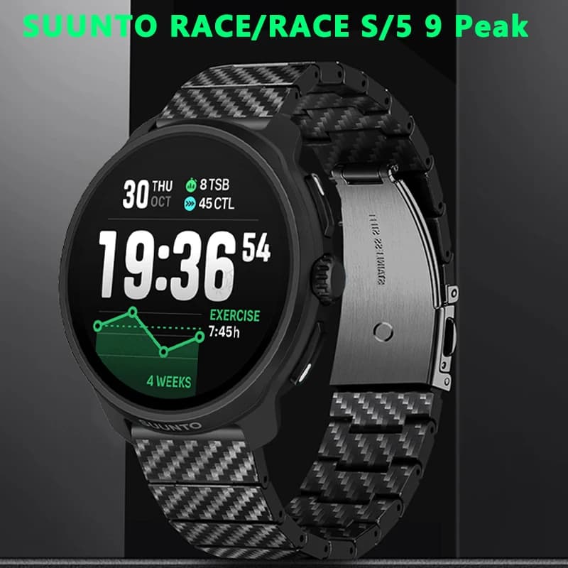Carbon Fiber Strap for SUUNTO RACE/RACE S Run/Ocean/Vertical Replacement Correct Suunto Bracelet 5 9 Peak Pro Strap