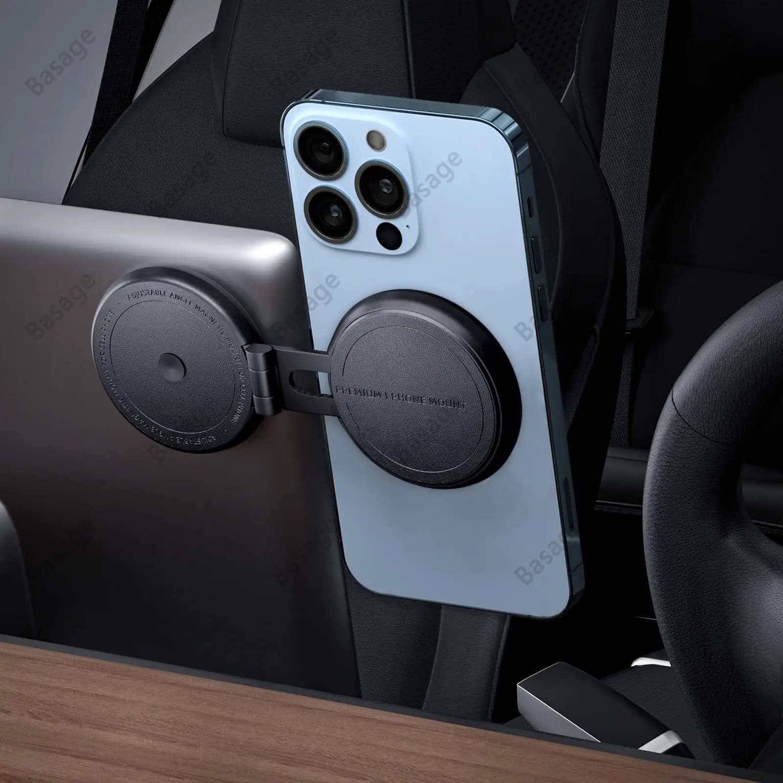 Supporto per telefono da auto per Tesla Model 3/X/Y/S, supporto per telefono magnetico invisibile per auto, supporto per auto MagSafe girevole a 360 ° per tutti i telefoni