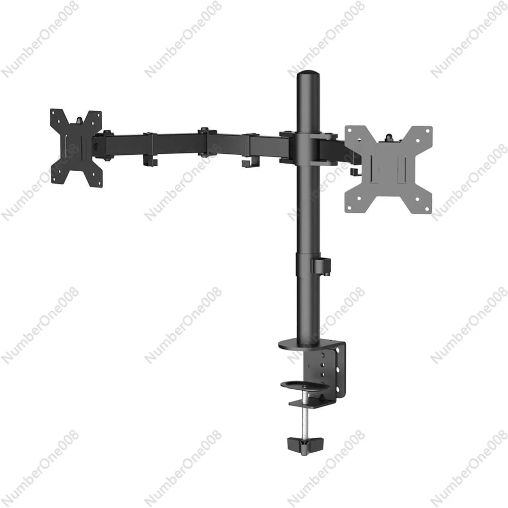 Support for two-arm monitor Support for double extendable retractable screen with swivel tilt and desk clamp