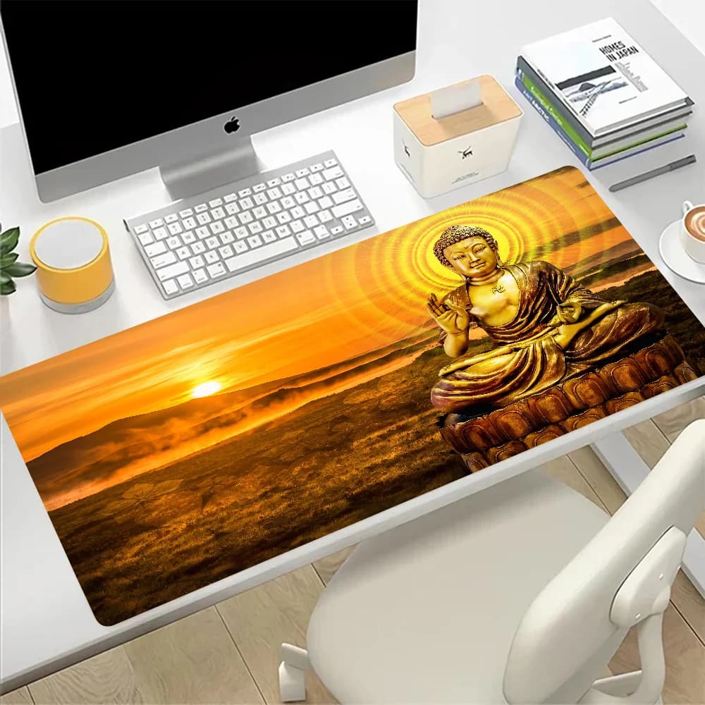 Gautama Buddha Budha Large Mouse Pad Gaming Mousepad PC Gamer Computer Office Mouse Mat Keyboard Mat Desk Pad Laptop Mausepad