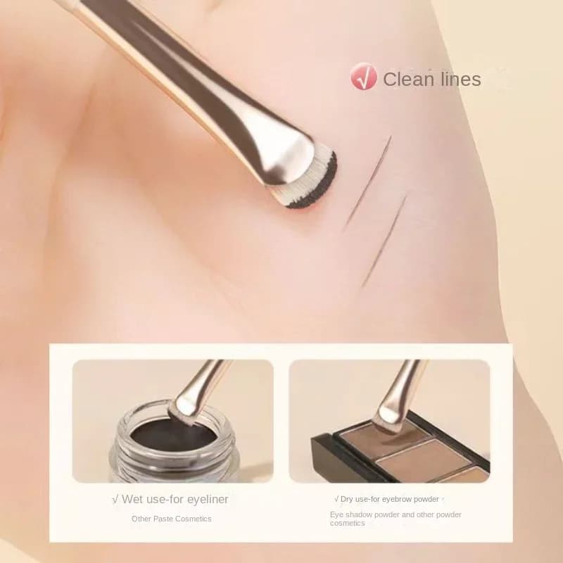 Pennello per eyeliner a mezzaluna Disegna eyeliner Strumenti per il trucco per contorno della fascia per occhi Aggiorna la lama a mezzaluna semicircolare Pennello per trucco per eyeliner sottile