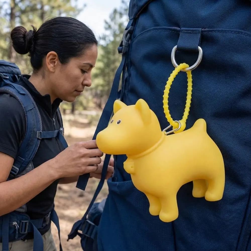 Porta Sacchetti per Escrementi di Cani a Forma di Cane, Portatile con Clip, Dispenser per Sacchetti Igienici, Borsa da Addestramento per Cani da Viaggio