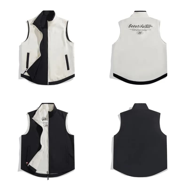 Spring Autumn Men's Outdoor Cycling Sports Vest Fashionable Versatile Double-sided Windproof and Breathable Sleeveless Jacket