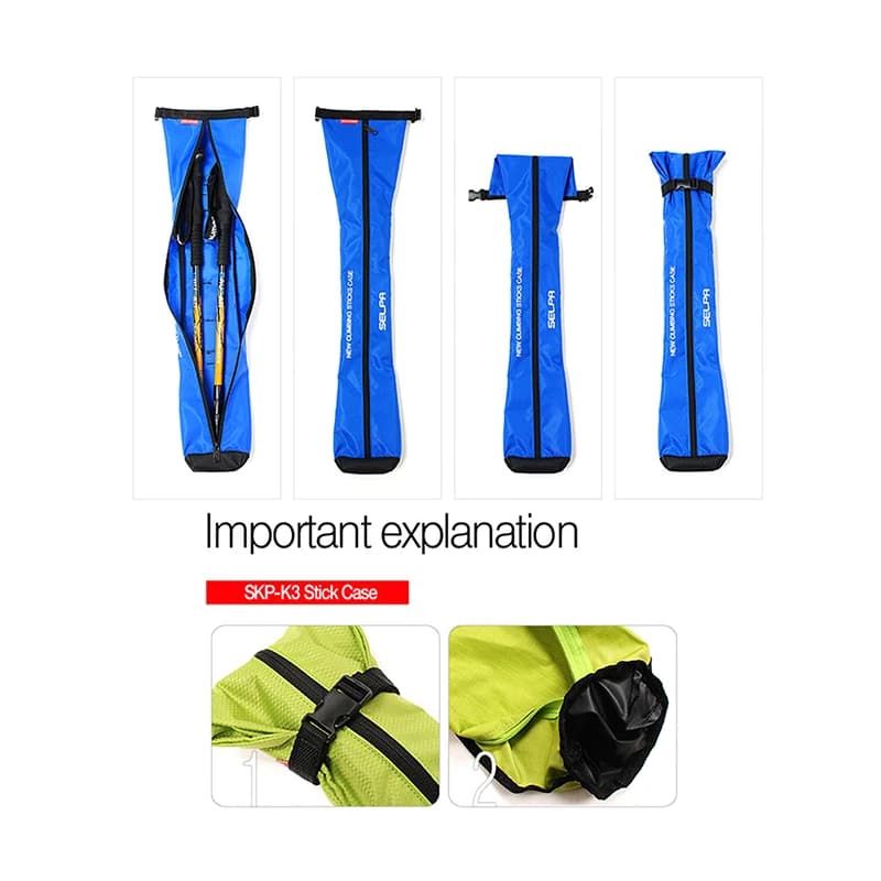 Waterproof transport bag for hiking stick, hiking backpack case, walking stick bag (without stick)