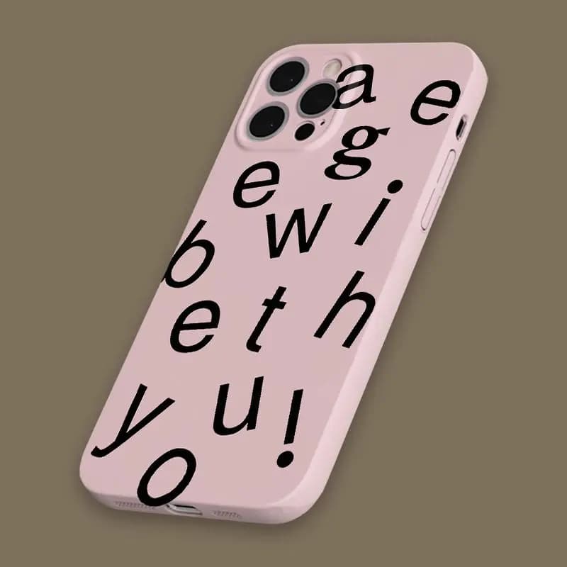Custodia per telefono in PC rigido con design creativo e semplice a lettere in stile europeo-americano per iPhone 17 16 E 15 14 13 12 11Pro XR XS Max 78Plus