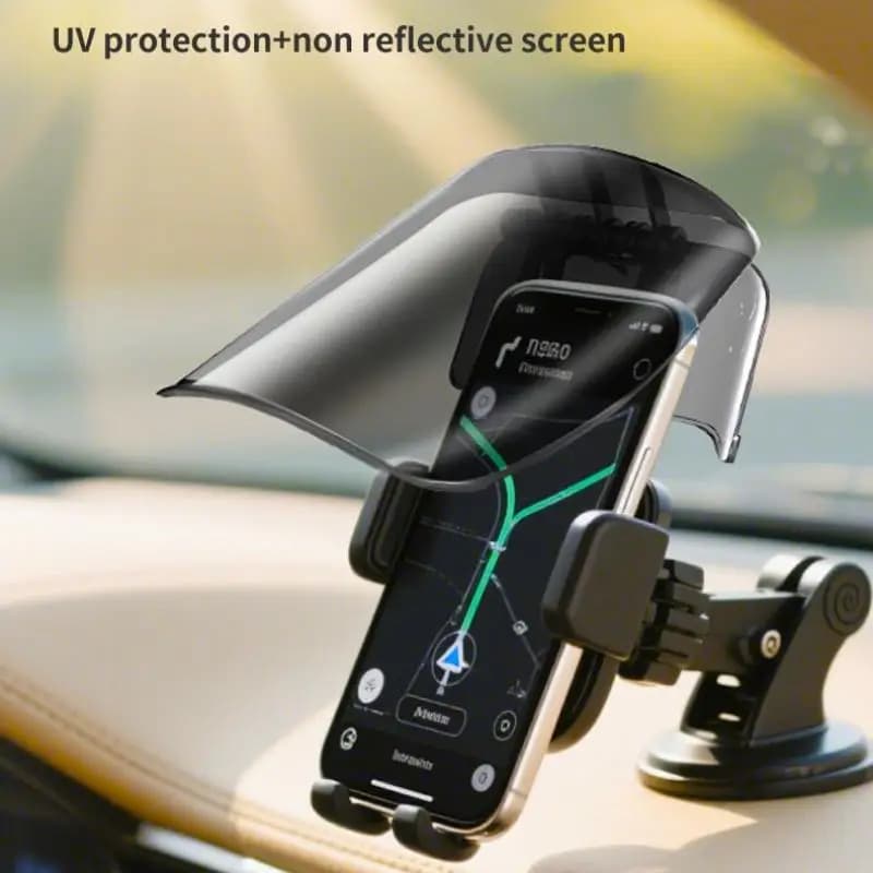 【1Pc Adjustable Creative Riding Gear Outdoor Sun Hat Style Phone Mount Sun Shade Rainproof Universal Extended Sun Visor】