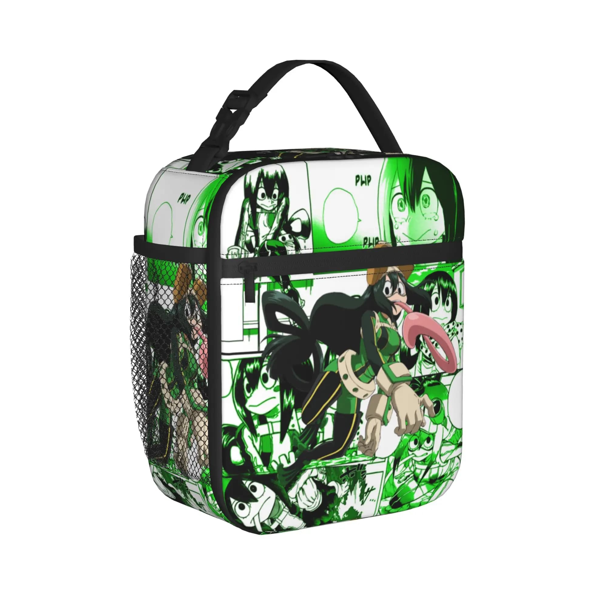 Tsuyu Asui Manga Insulated Lunch Bag Large MHA Meal Container Cooler Bag Tote Lunch Box School Picnic Food Storage Bags