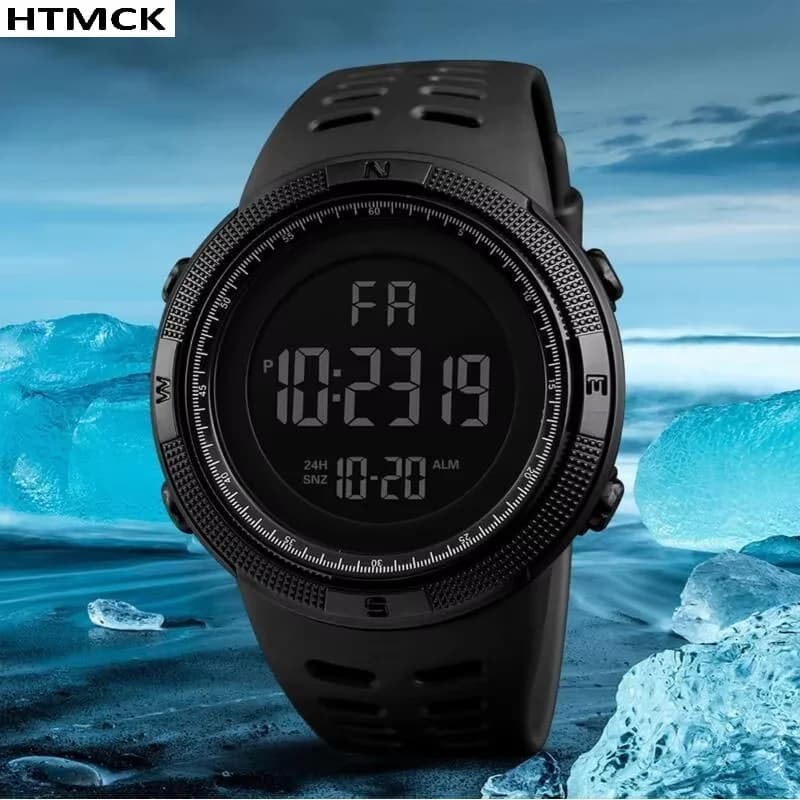 Men's Digital Sports Watch Waterproof Casual Luminous Stopwatch Alarm Military Simple Clock for Climbing Race Fishing