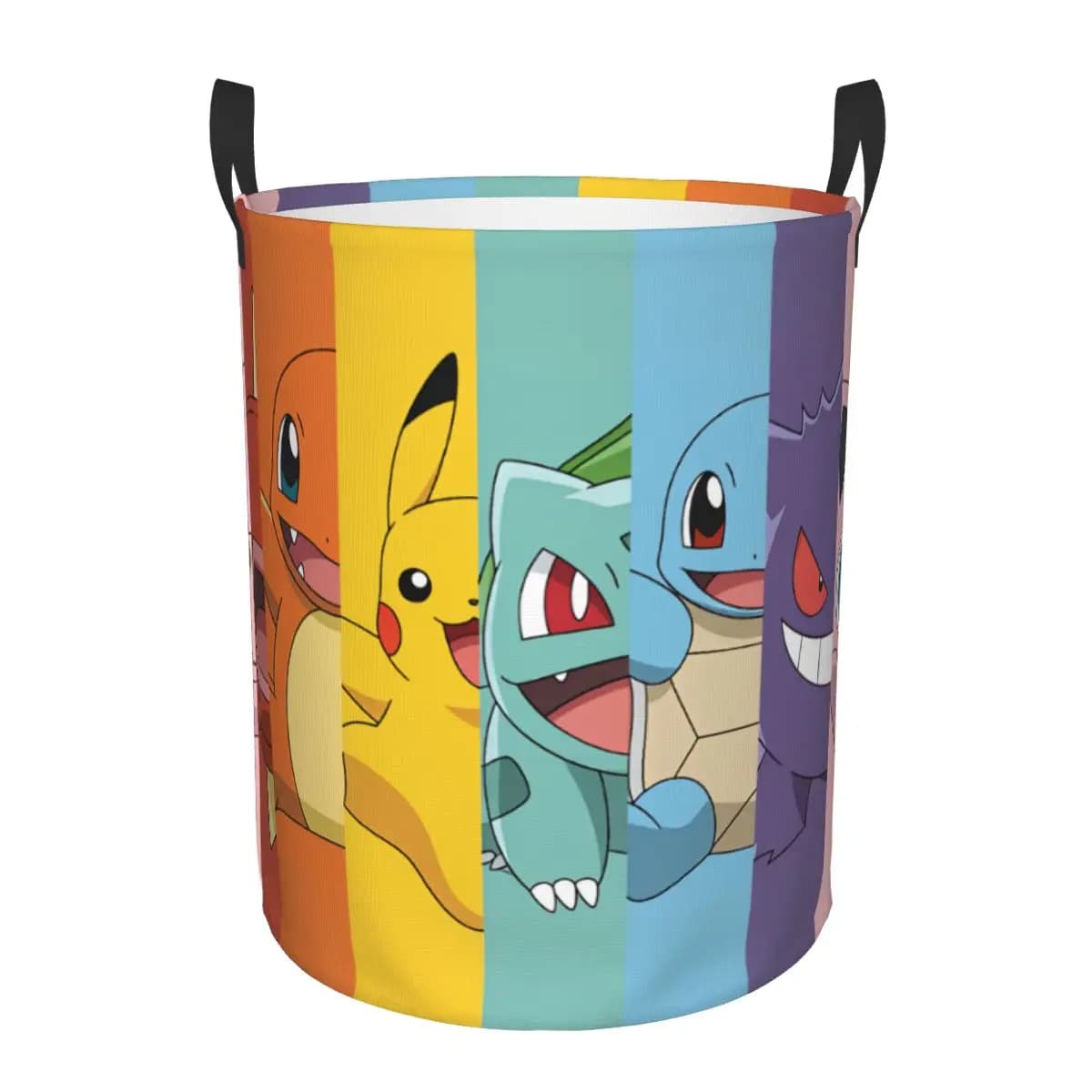Cesto per la biancheria Pokemon Pikachu Bulbasaur Squirtle, contenitore pieghevole grande per vestiti, cesto portabiancheria Gengar Magikarp Jigglypuff