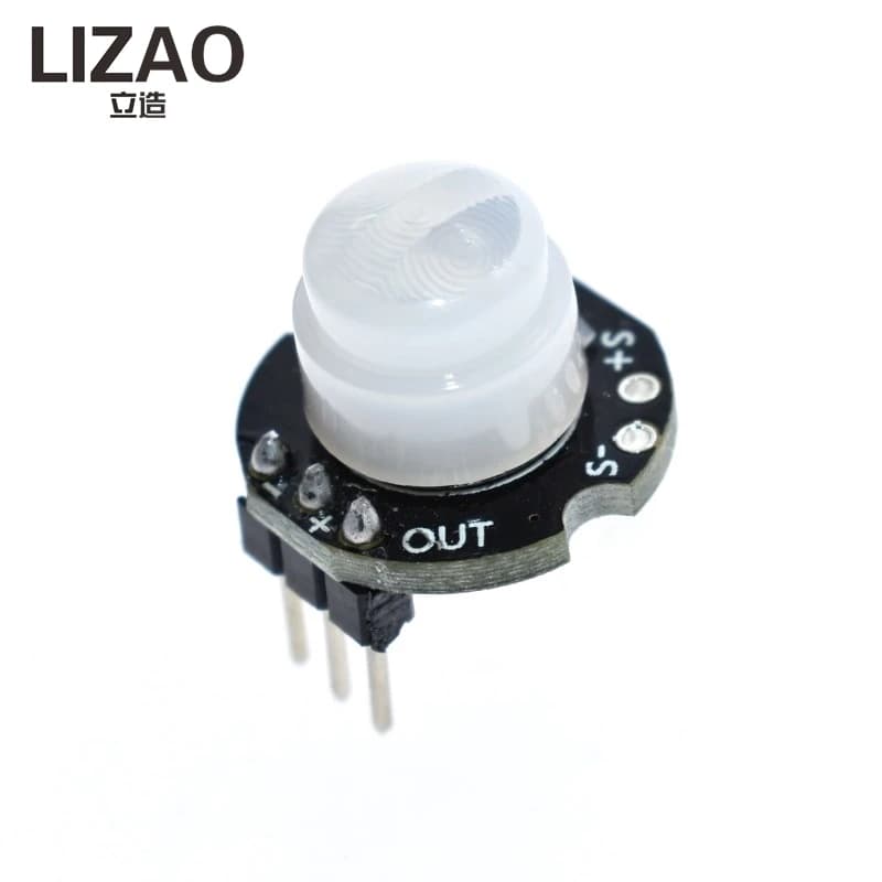 Modulo Sensore di Movimento a Infrarossi PIR LIZAO SR602 con Staffa e Lente di Fresnel per Arduino e Progetti Elettronici Fai-da-Te