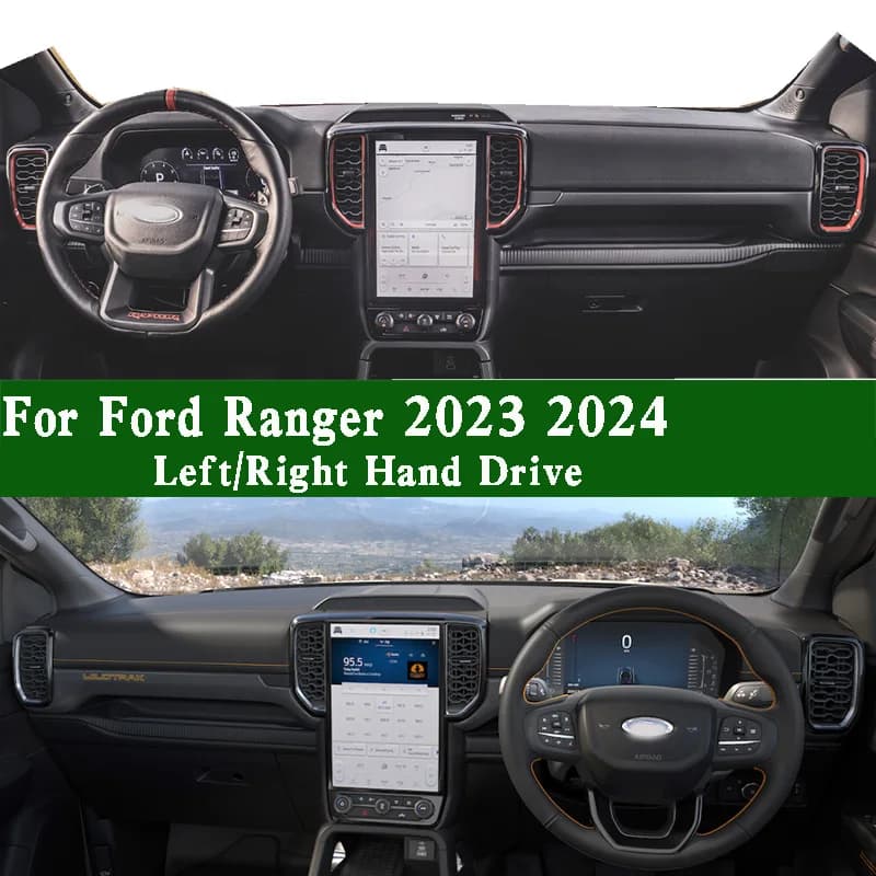 For 2023-24 Ford Ranger Raptor Wildtrak RHD Dash Zerbino Cruscot Cover Panel Tools Protection Solar Pad Protective Dash Zerbino Ornaments