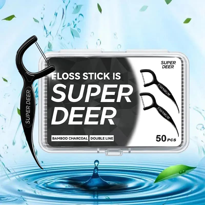 50/150/200PCS Bamboo Charcoal Dental Floss Stick Tear Resistant Elastic Disposable Dental Floss Toothpick With Carry Floss