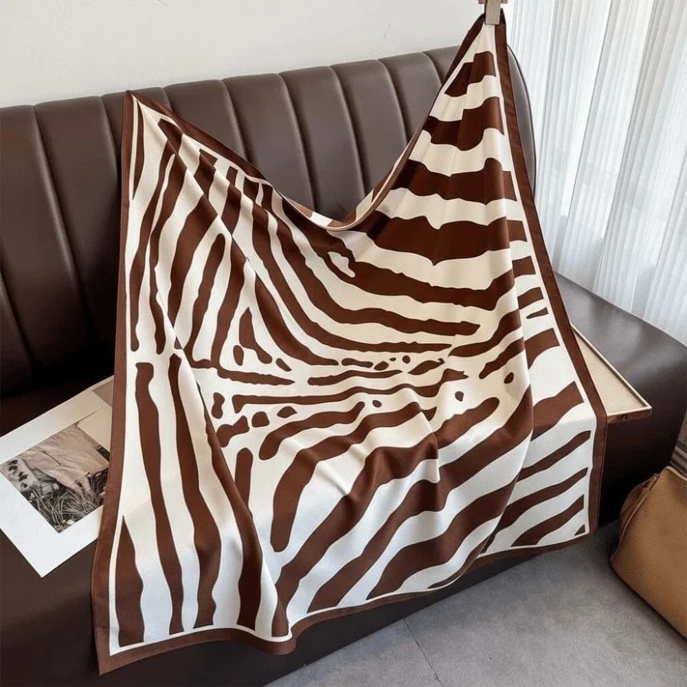 Patterned Shawl 90 CM Square Scarf Breathable Sunscreen Stripes Square Headscarf Personalized Design Headband Printed Silk Scarf