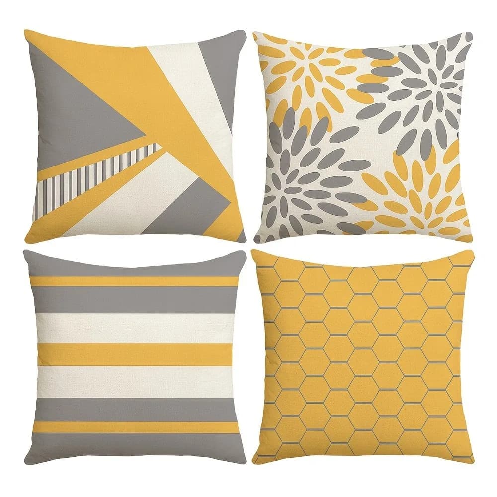 Home Decor Geometric & Floral Patterned Pillow Covers Set Pattern Cushion Cover Suitable for Sofa Bedroom Car Pillow Cover