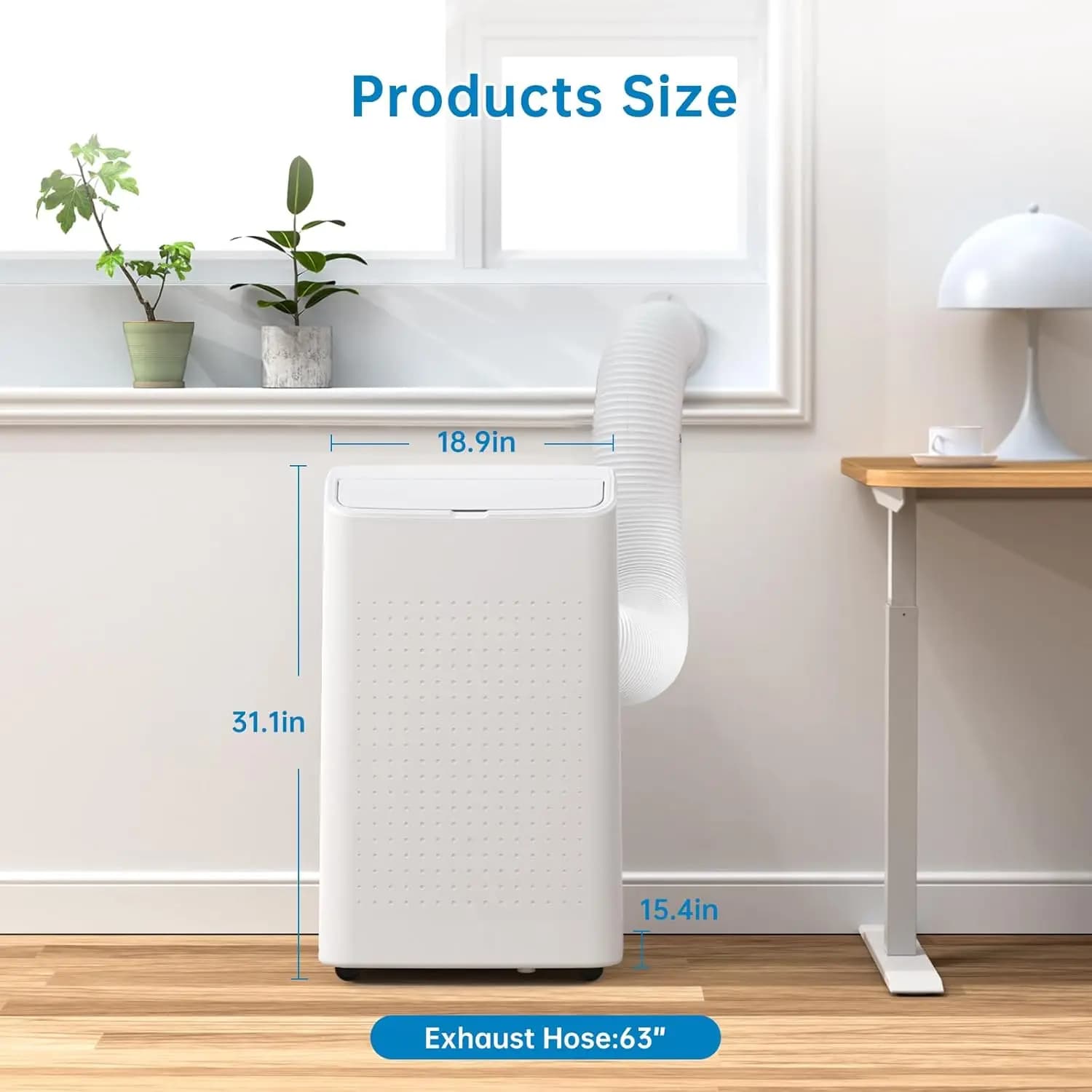 Garvee 14000 BTU Portable Air Conditioner with Window Kit, 3-in-1 Mobile AC Unit with Dehumidifier & Fan for Large Living Rooms Up to 700 Sq Ft, White