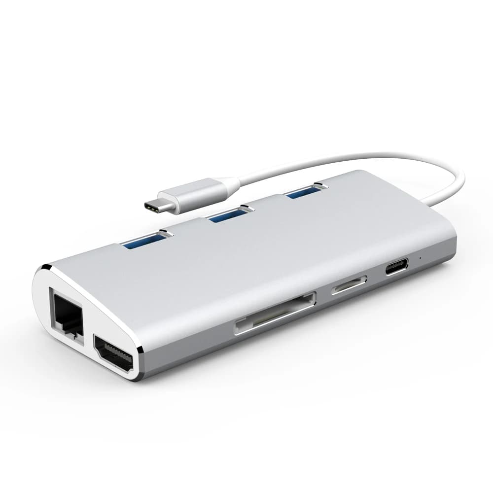 Adattatore Hub USB C 8 in 1, Docking Station Multiporta per iPad, iPhone Apple, Windows