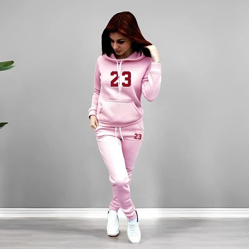 Autumn Winter Daily Casual Sporty Fashion Jogging Set 2026 Hot Sale Women's Tracksuit Solid Color Hoodies Sweatpants 2 Piece Set