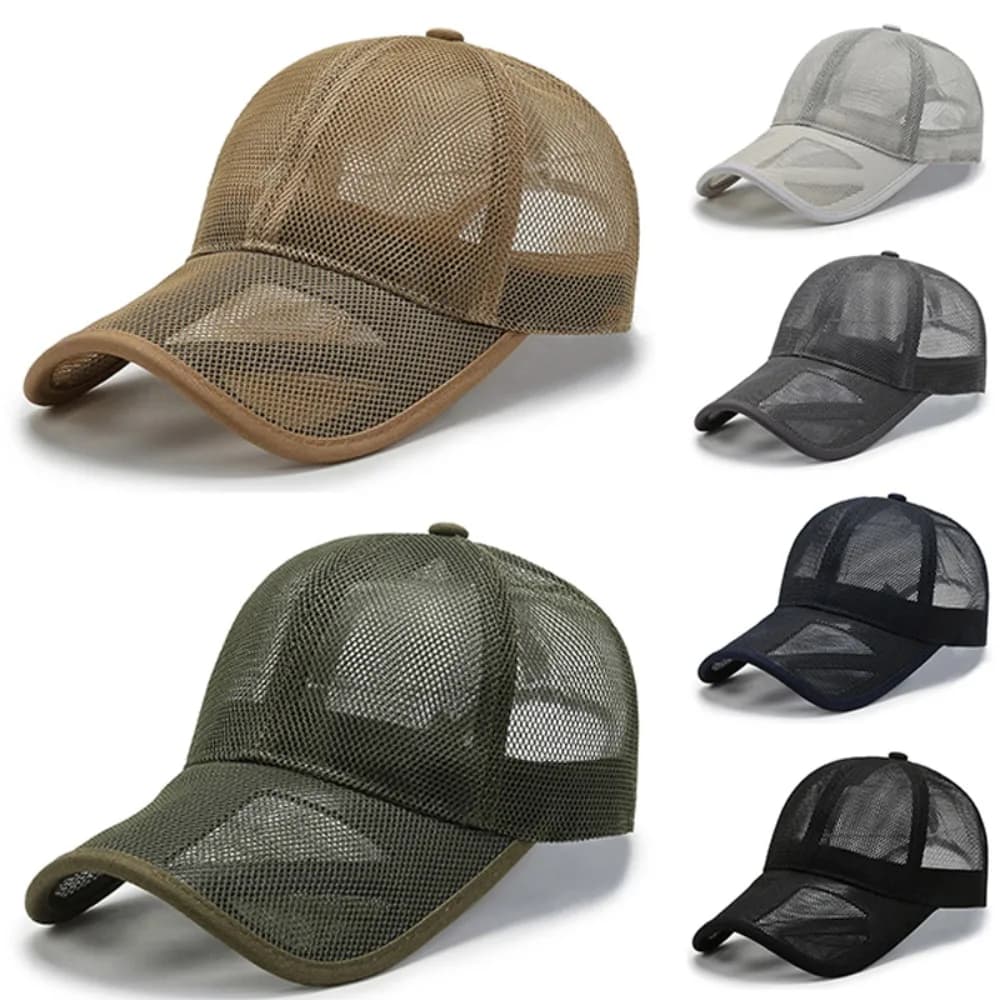 Breathable Men Women Adjustable Full Mesh Hats Sun Protection Caps Summer Sunscreen Hats Baseball Cap