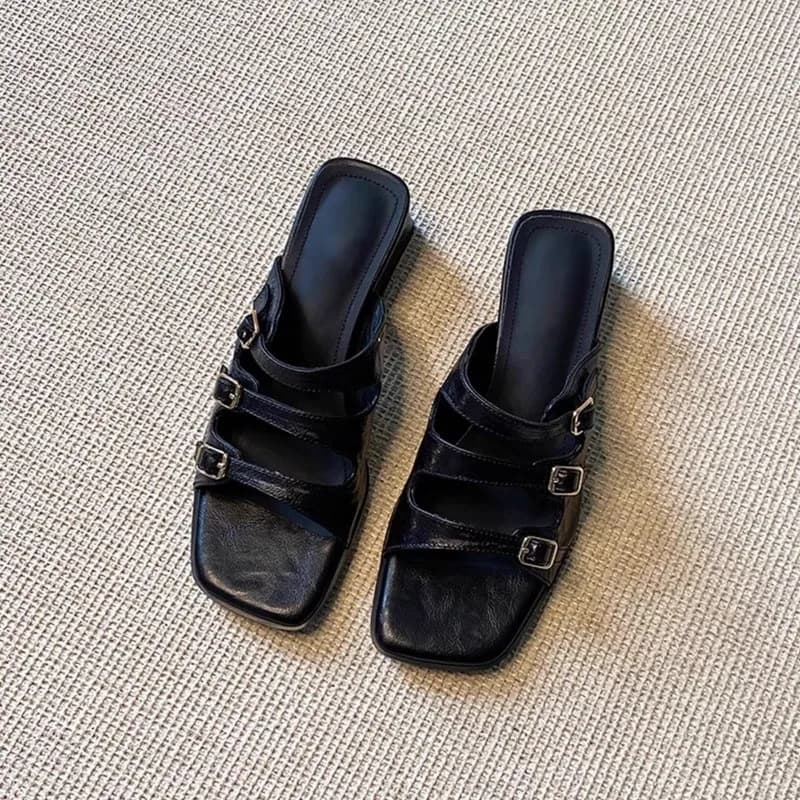 Platform Sandals Women's Fashion Outer Wear 2025 Spring New Style Baotou Roman Shoes Flat Shoes