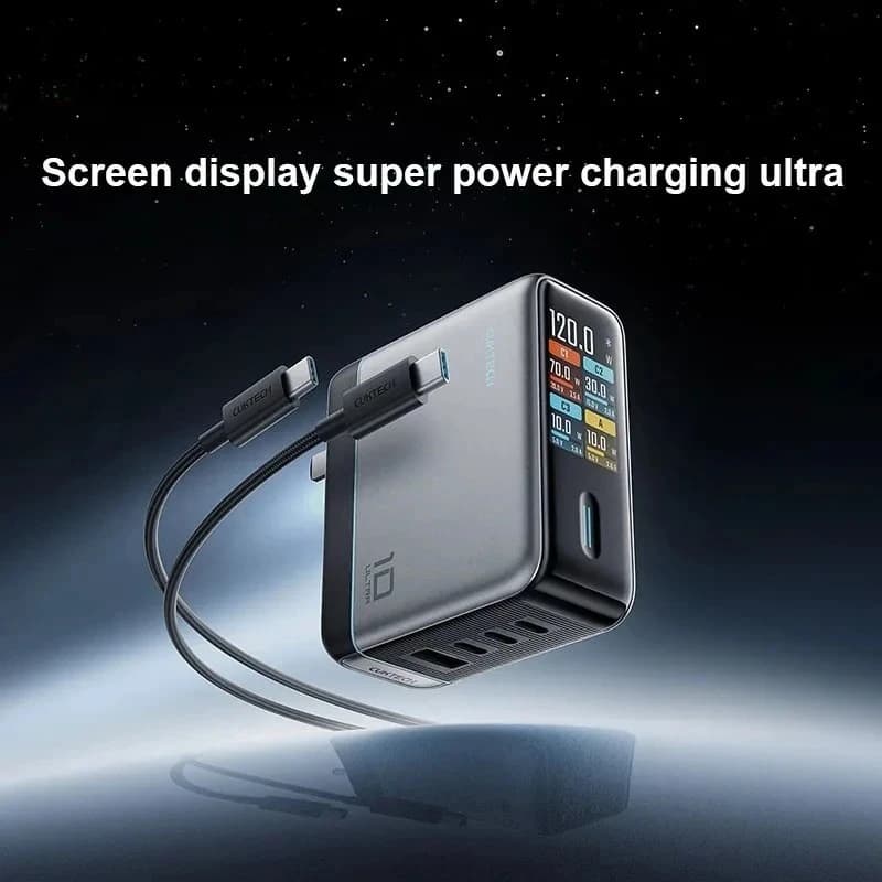 Quick Charger Youpin 10 Super, PD3.0 Ultra-120W GaN Multi-Port with Smart TFT Screen