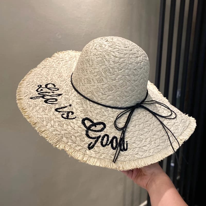 Nuovo Cappello di Paglia a Tesa Larga 2026 per Donna, alla Moda, per Vacanze Estive al Mare, Protezione Solare