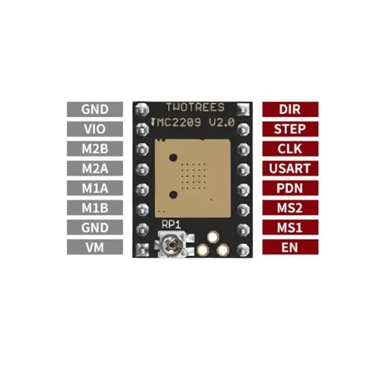652F TMC2209 V2.0 Driver motore passo-passo silenzioso Tensione 5,5-28 V Microstep 256 + Dissipatore calore