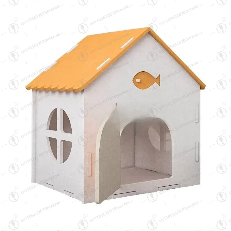Stile lettiera per gatti! Letto per gatti con finestra a forma di pesce, portatile e durevole