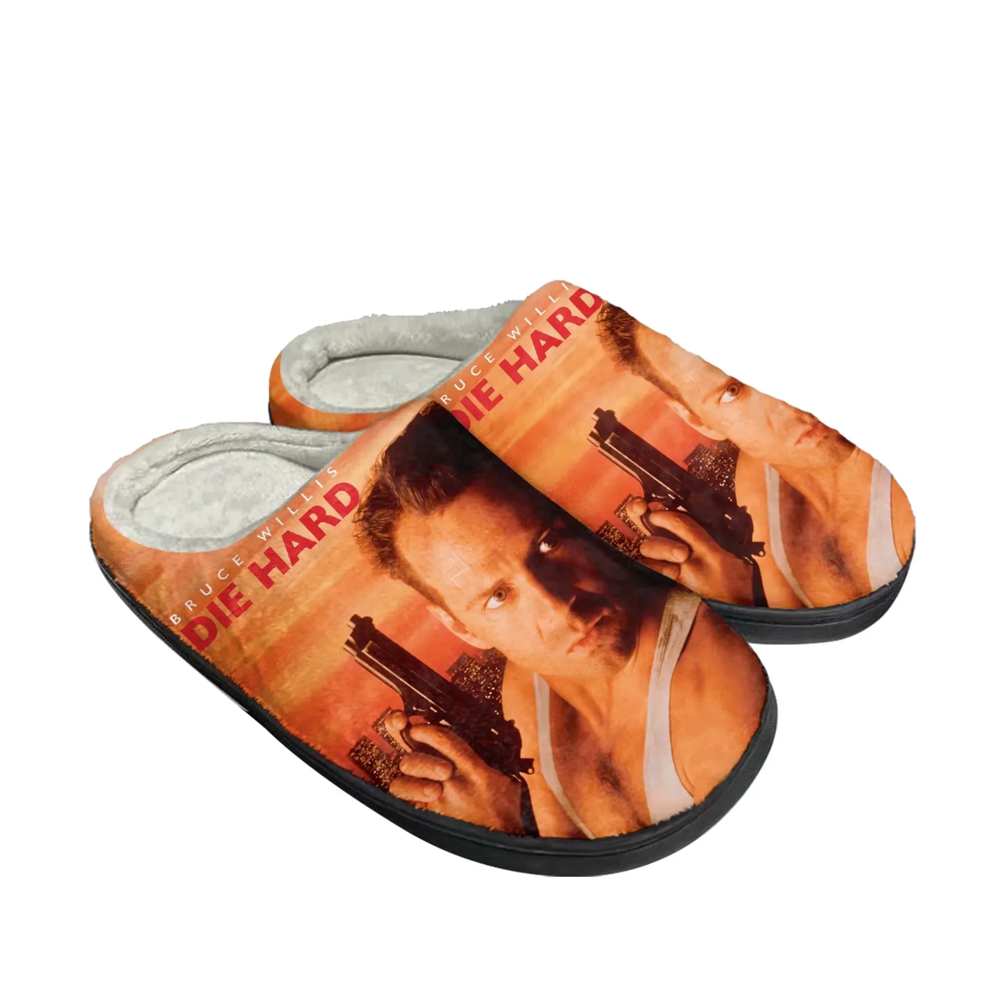 Pantofole in cotone Die Hard Bruce Willis per uomo e donna, in peluche, da camera, casual, calde, termiche, personalizzabili fai da te