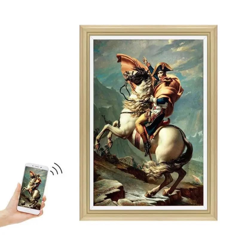 32 Inch Wood Frame Large Screen LCD Photo Frame WIFI Android Display for Commercial Signage NFT Display Exhibition Art Gallery
