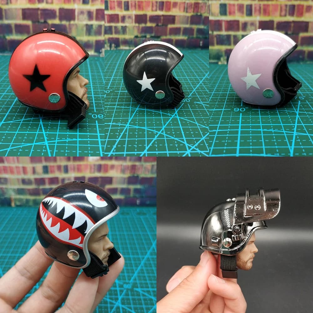 Giocattolo modello di simulazione del cappello del casco da corsa del motociclo in scala 1/6 per accessorio per bambola Action Figure da 12 "o per giocattolo accessorio per auto RC
