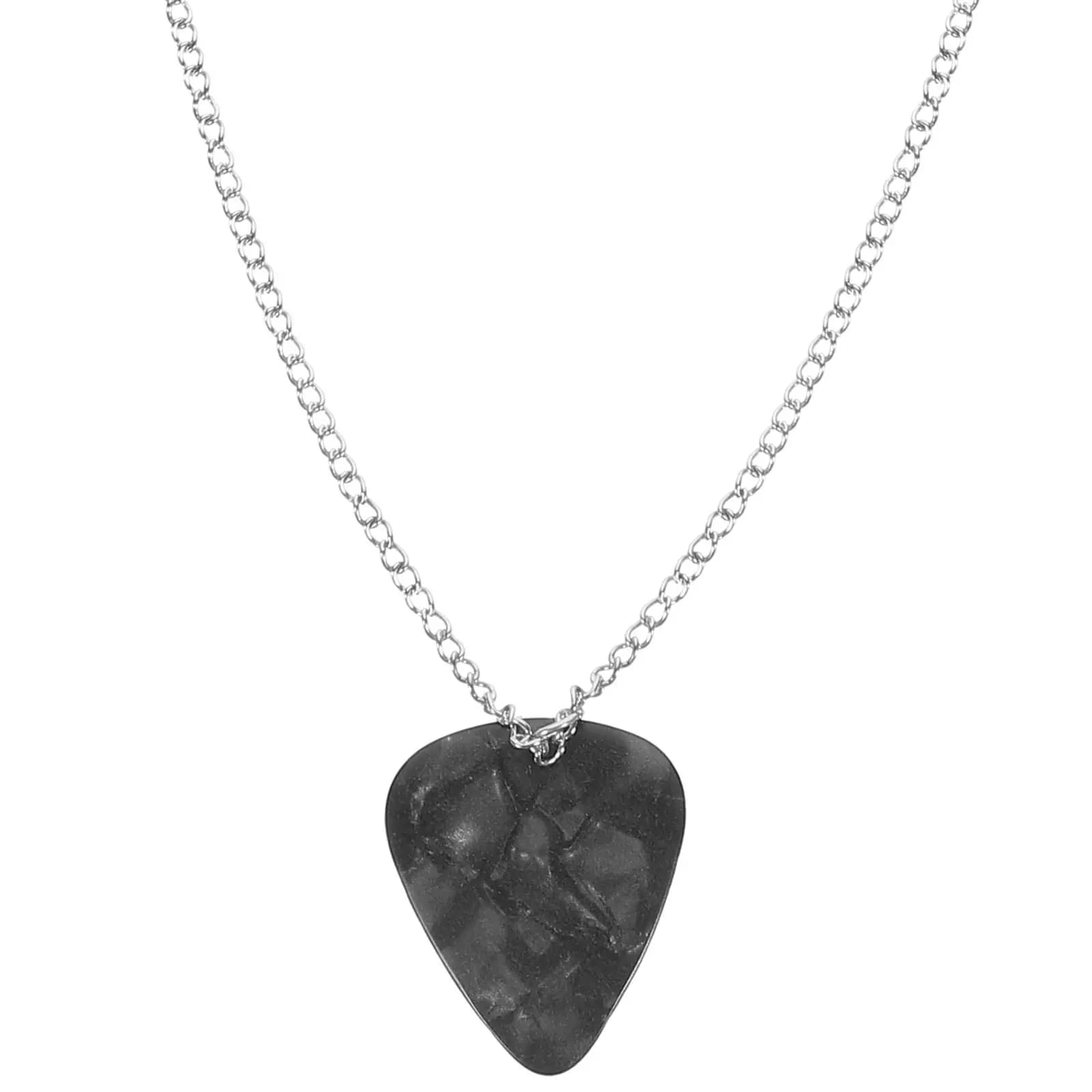 Collana con Ciondolo a Forma di Plettro per Chitarra in Acciaio Inossidabile, Accessorio Creativo per Strumenti Musicali, Regalo Ideale per Amanti della Chitarra e Principianti