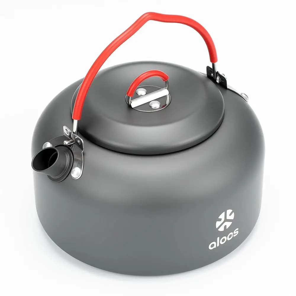 Bollitore da 1,4 litri, teiera portatile da campeggio, bollitore da campeggio in alluminio anodizzato, bollitore compatto per fornello, Ou