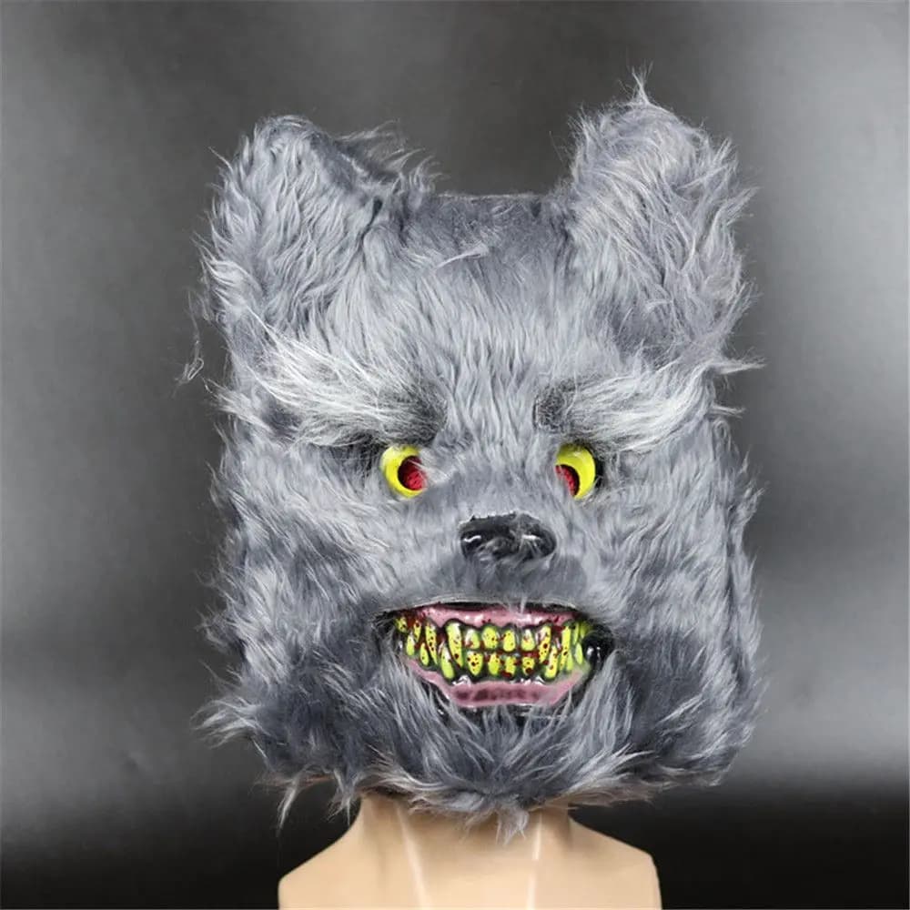Peluche raccapricciante Spaventoso Coniglietto bianco Orso insanguinato Maschera di Halloween Copricapo Maschera per adulti Maschera assassina