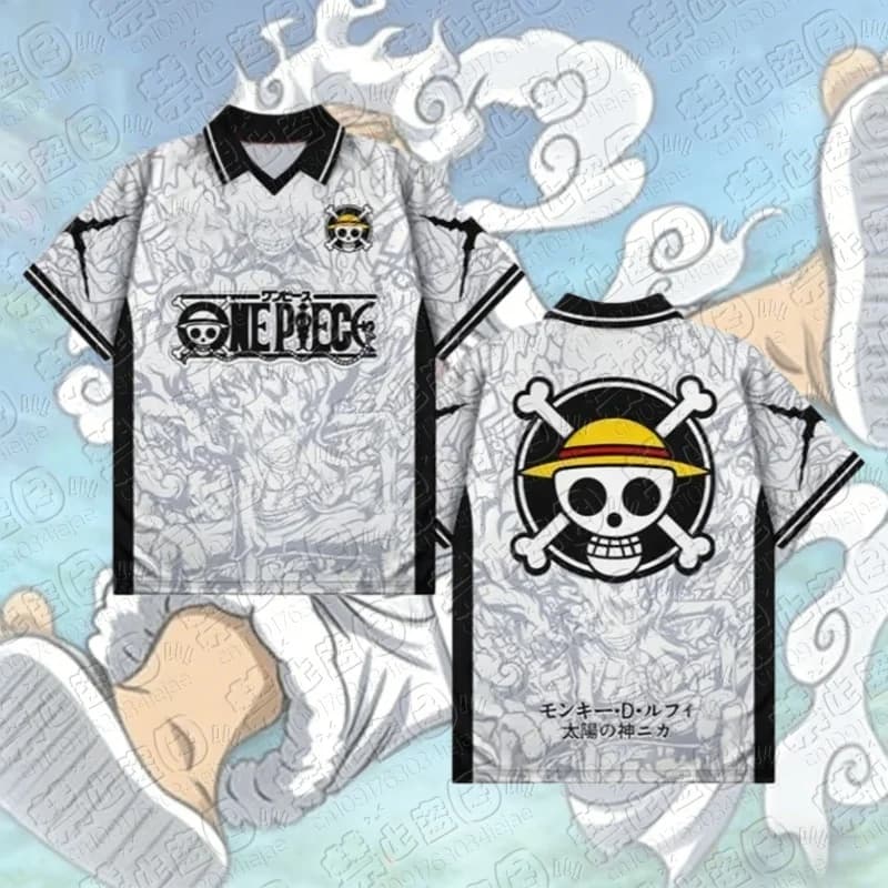 Maglietta 3D One Piece Luffy 2026, T-Shirt con Scollo a V, Abbigliamento Streetwear Estivo a Maniche Corte, T-shirt Sportiva per Cosplay