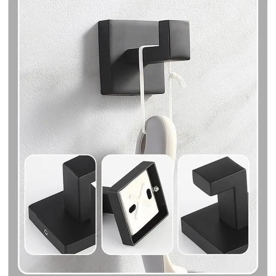 Set di 5 Accessori per Bagno in Acciaio Inox 304 Nero, Set di 5 Pezzi per Arredo Bagno