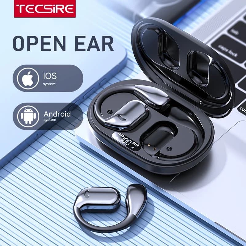 Auricolari wireless Tecsire OWS con gancio per l'orecchio, Bluetooth, HiFi stereo, impermeabili, per sport e fitness