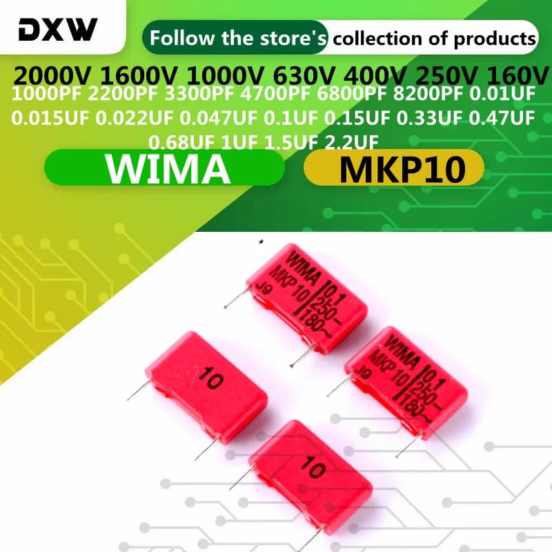 2 Pz/lotto WIMA MKP10 1000 2200 4700 6800 8200PF 0.01 0.033 0.047 0.068 0.1 0.15 0.22 0.33 0.47 0.68 1 1.5 2.2UF 1600V 1000V 630V