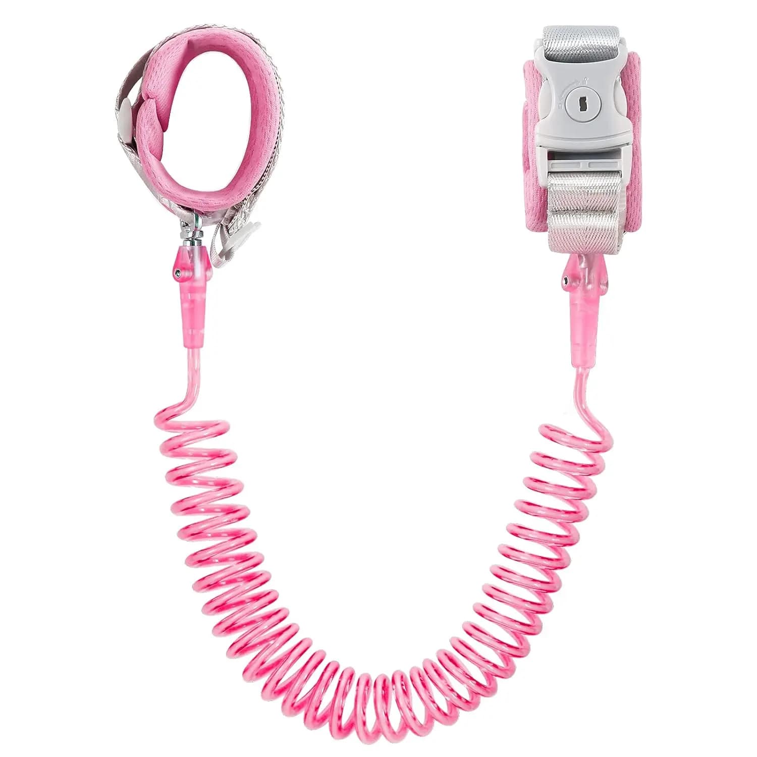 Cinturino Antifurto da Polso per Bambini, Chiusure di Sicurezza Migliorate, 2,5 m, Rosa
