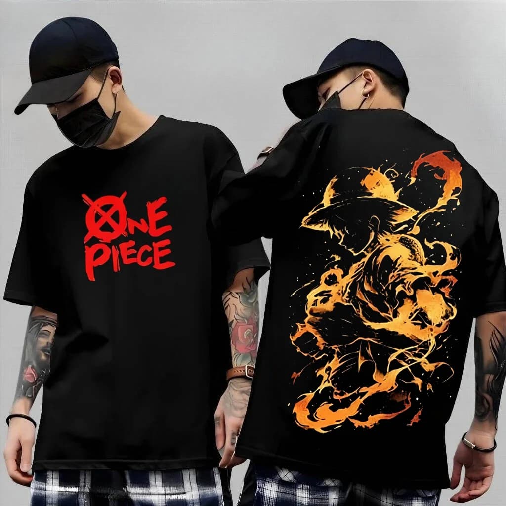 T-shirt da uomo One Piece 2026 - Monkey D. Luffy, Roronoa Zoro, Sanji - Maglietta Anime Estiva e Primaverile a Maniche Corte per Ragazzo - Streetwear Y2K